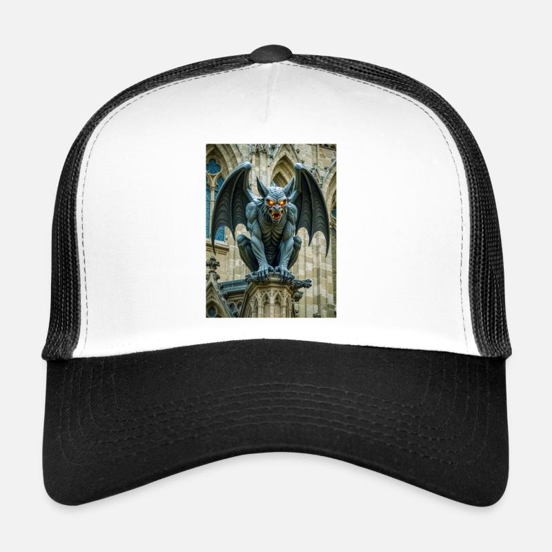 Gargoyle, winged stone demon guarding Gothic  Trucker Cap
