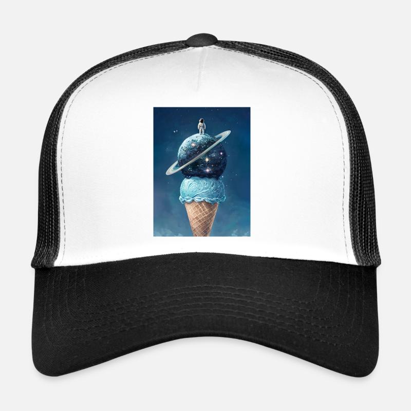 Helado espacial y astronauta en la cima - Trucker Cap - white/black