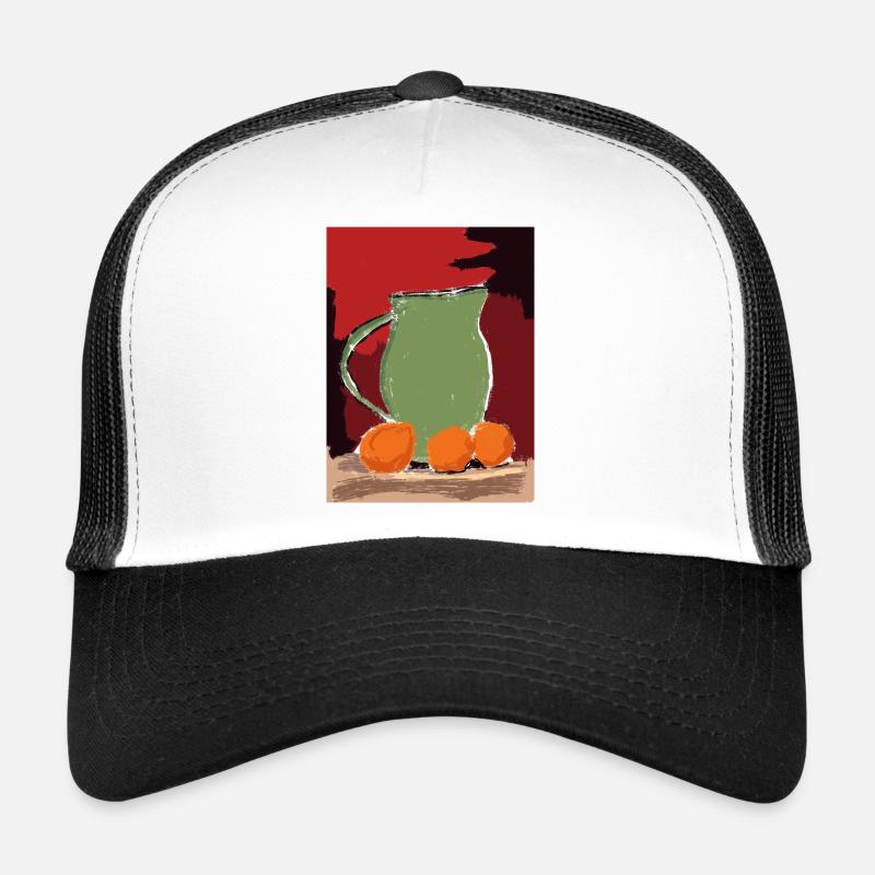 Artful Still Life Pitcher with Oranges Trucker Cap