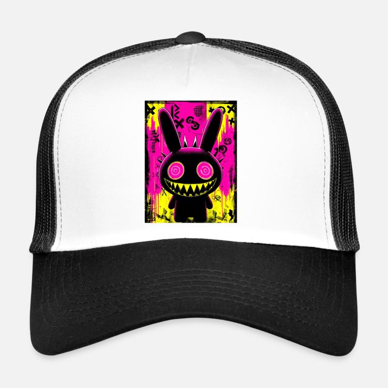 Lapin grimé néon rétro Casquette trucker 