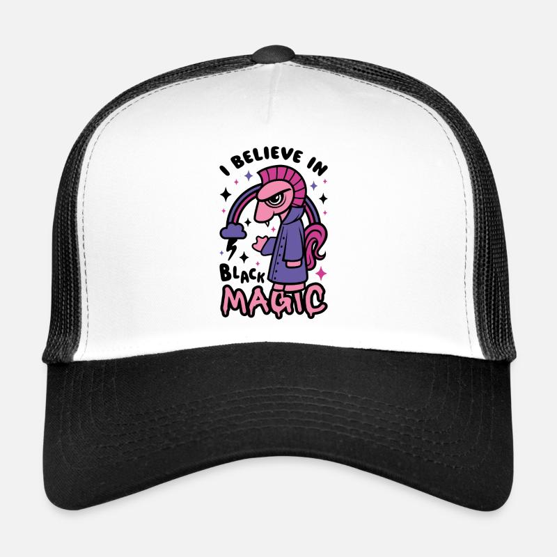 Grumpy Dark Pony Believes in Black Magic Casquette trucker 