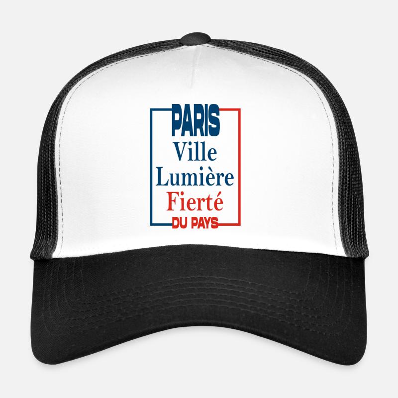 PARIS STADT DES LICHTS - Trucker Cap - Weiß/Schwarz