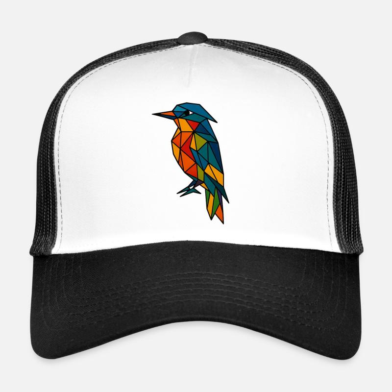 Abstrakter Geometrischer Vogel - Trucker Cap - Weiß/Schwarz