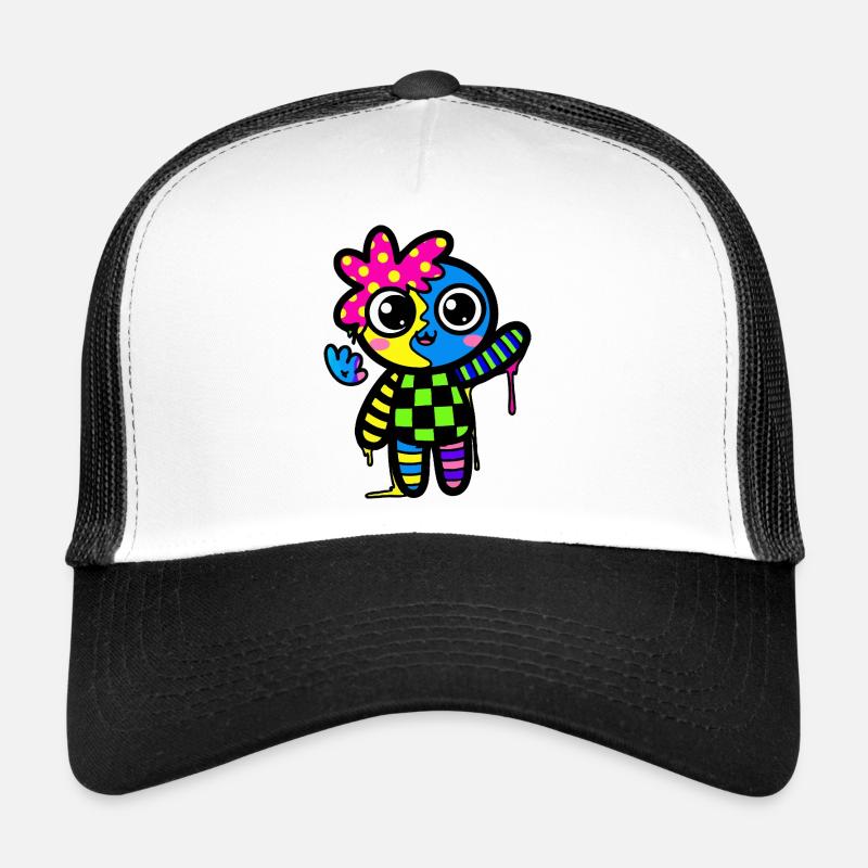 Split Face Regenbogen Pop Art - Trucker Cap - Weiß/Schwarz