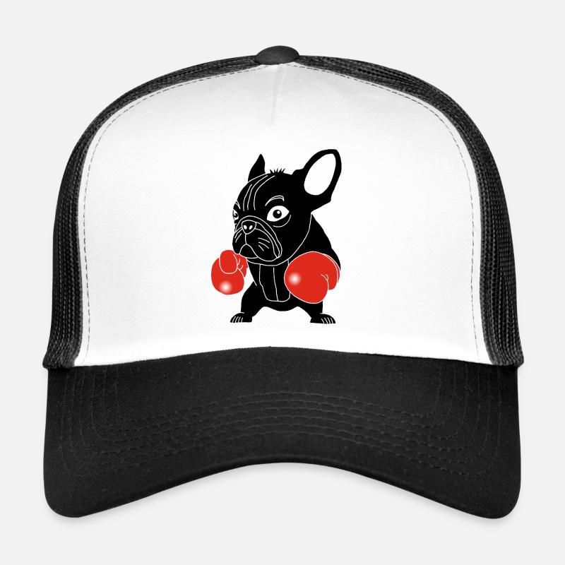 Schwarzer Hundeboxer Trucker Cap