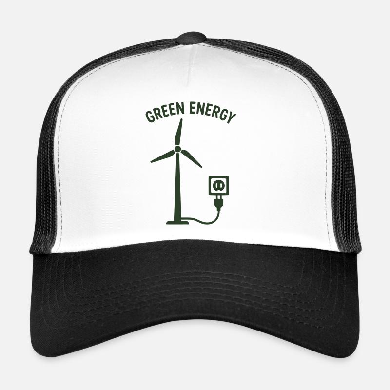 Green Energy Wind Power Socket - Trucker Cap - white/black