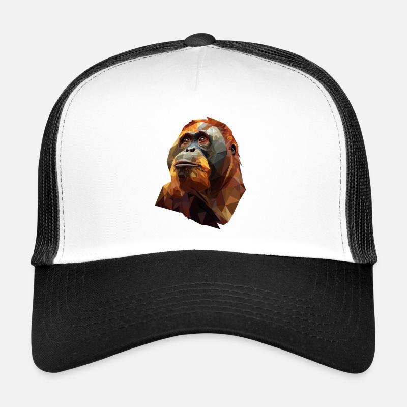 Geometrischer Orang-Utan Kopf Trucker Cap