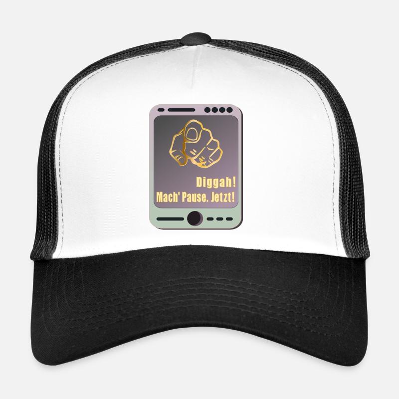 PAUSE MACHEN SPRÜCHE - Trucker Cap - Weiß/Schwarz