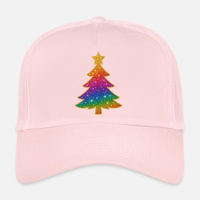 Regenbogen Glitzer Tannenbaum Trucker Cap