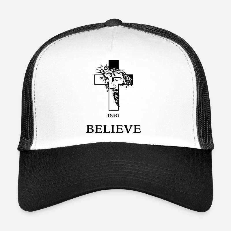 Croire – Croix moderne avec Jésus Casquette trucker 