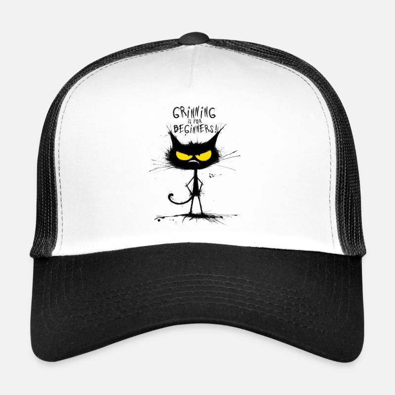 Grumpy Black Cat – Le sourire est pour les débutants Casquette trucker 