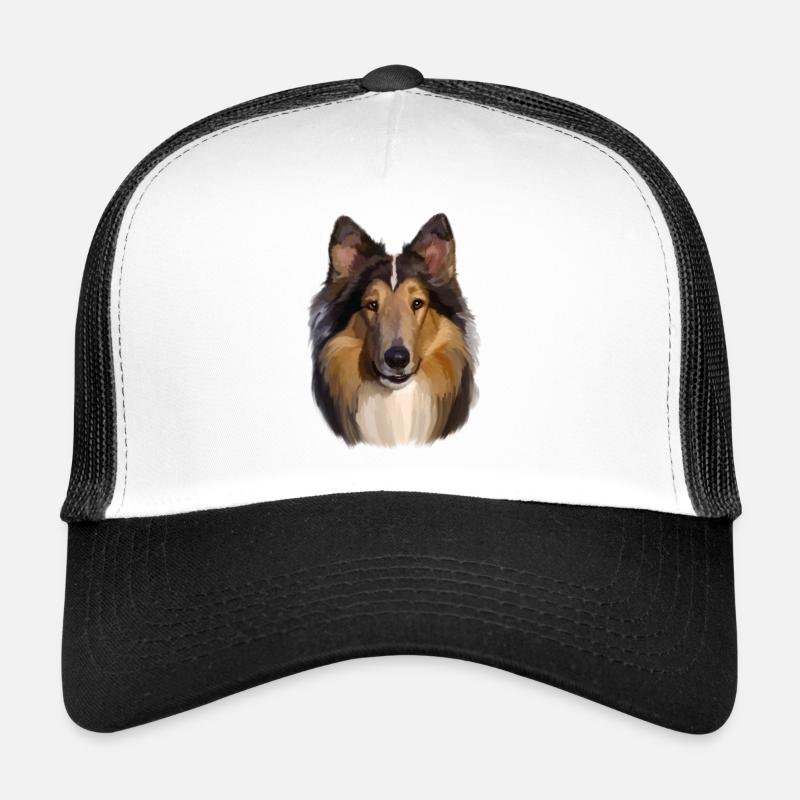 Collie Portrait Painterly Style Trucker Cap