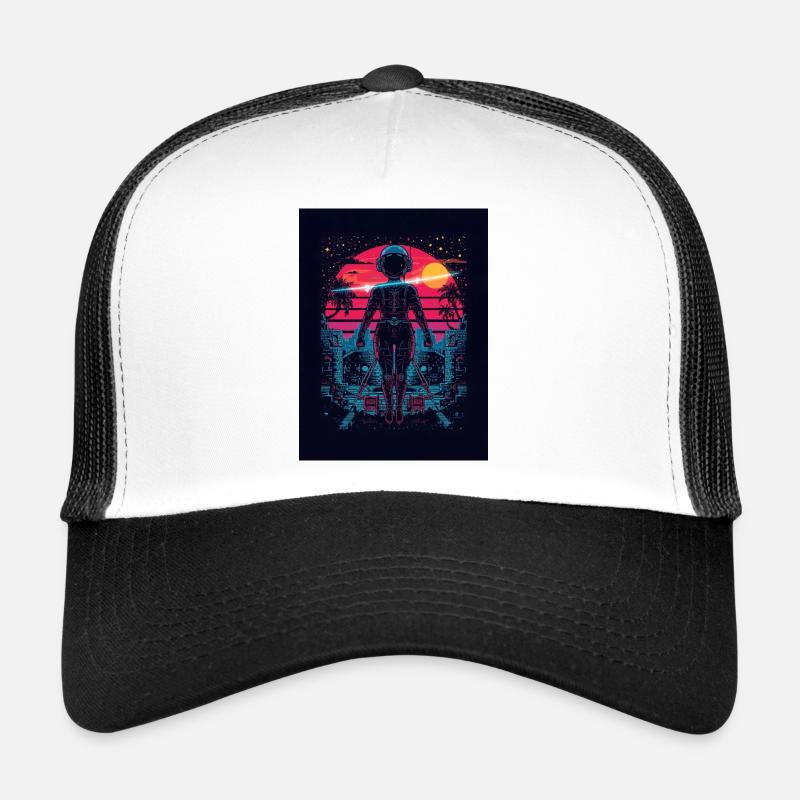 Astronaute Neon Sunset - Casquette trucker  - blanc/noir