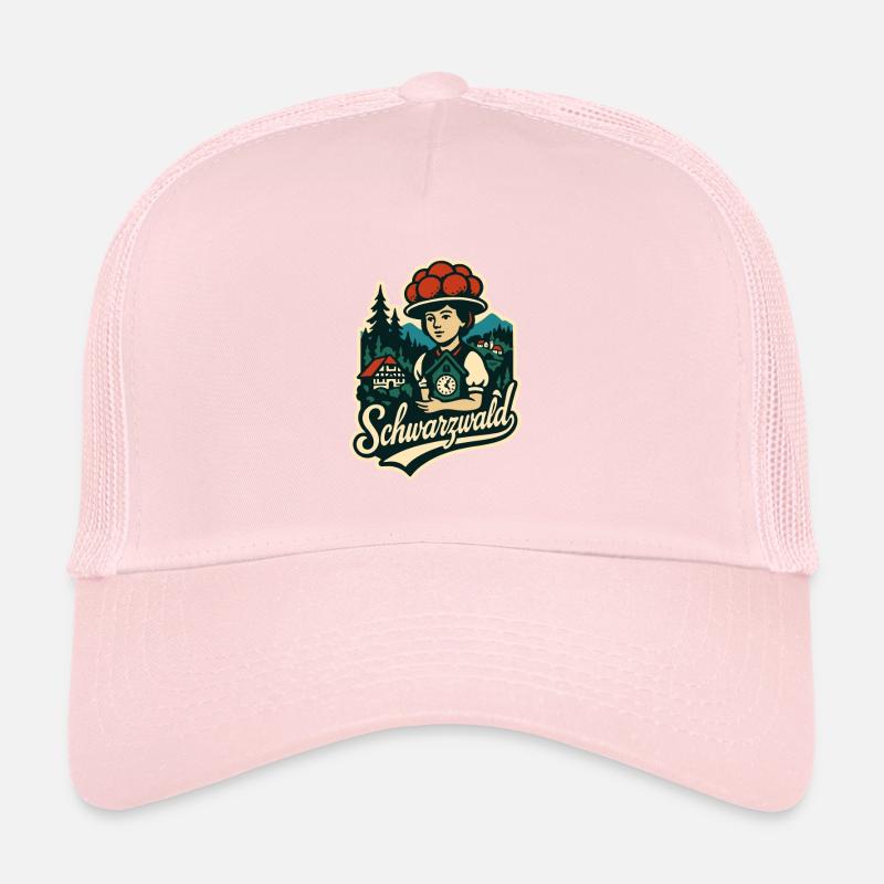 Schwarzwald Heimat Illustration mit Bollenht Trucker Cap