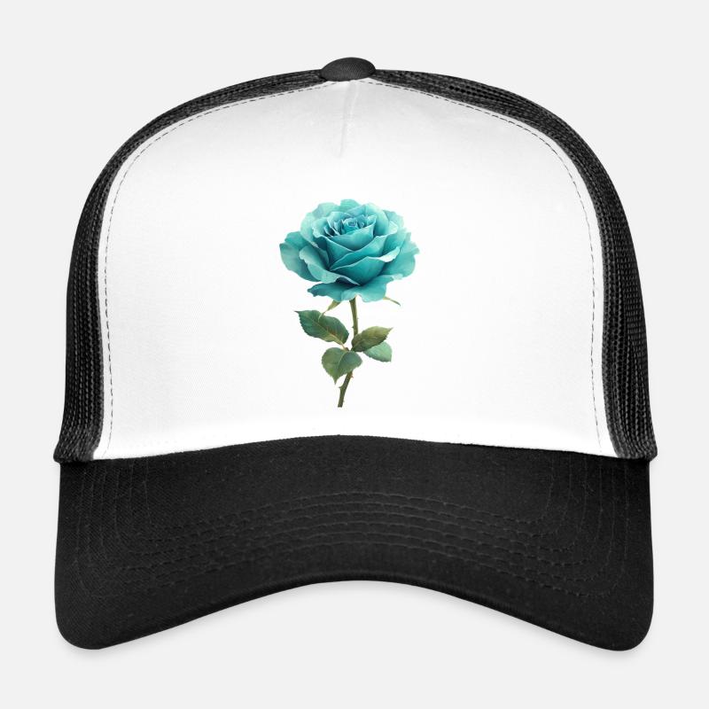 Bleu Turquoise Rose Casquette trucker 