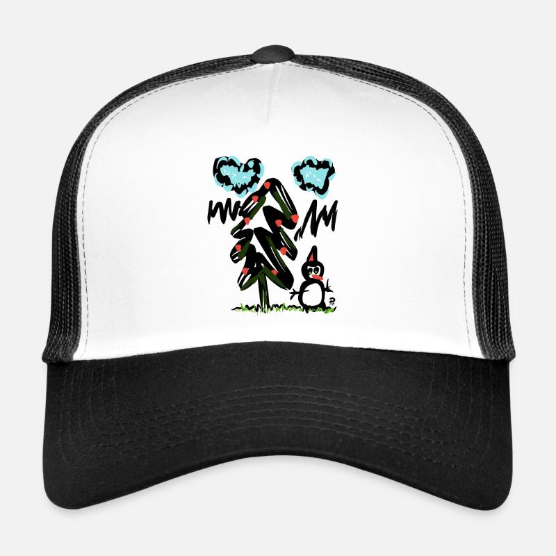 snow_time_2 - Trucker Cap - Weiß/Schwarz