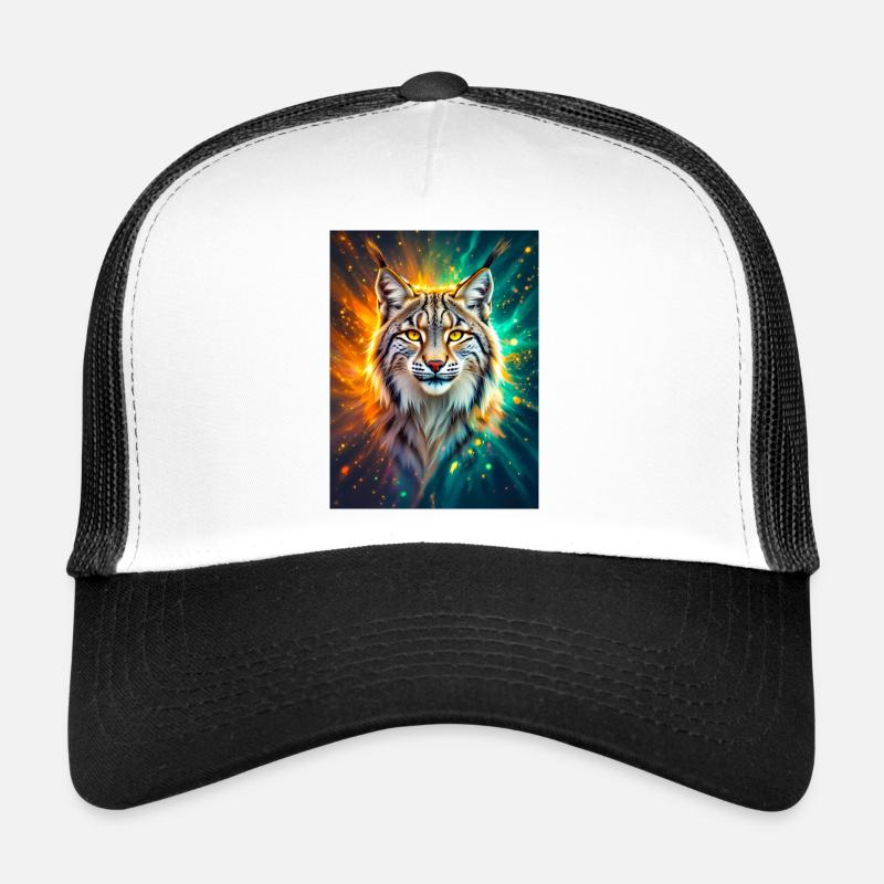Luchs – Geist der Klarheit und Energie - Trucker Cap - Weiß/Schwarz