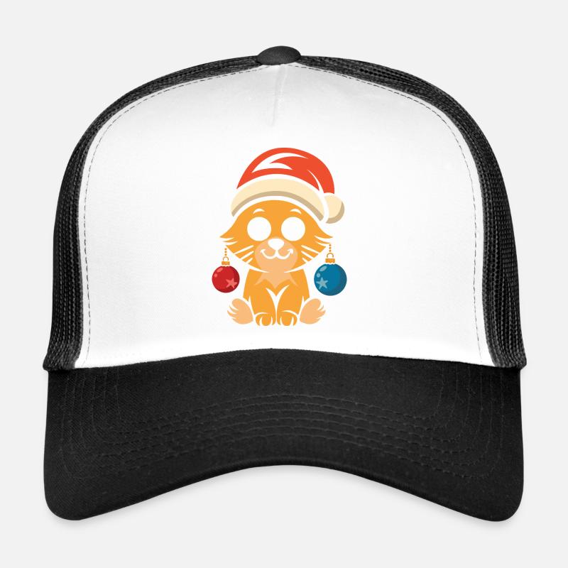 Mignon chat de Noël avec chapeau Casquette trucker 