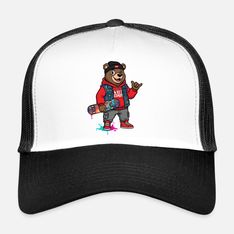 Wave Bear Skateboard Graffiti Sweat à capuche Casquette trucker 
