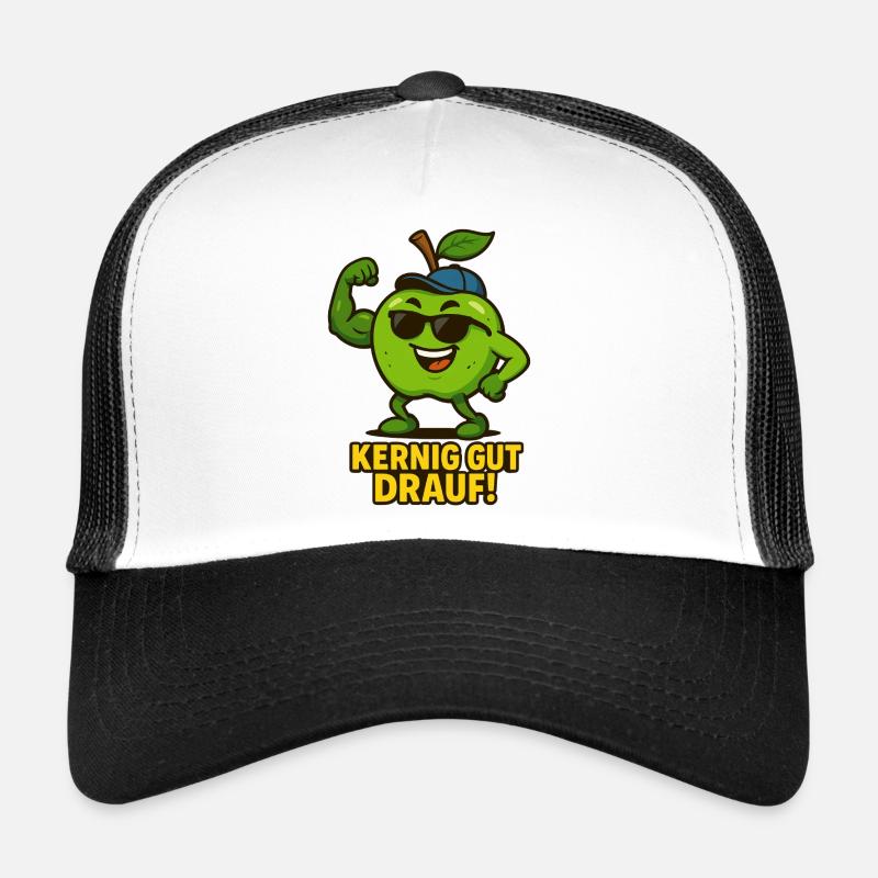 Apfel - kernig gut drauf Karikatur  Trucker Cap