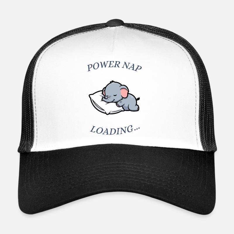 Schlafender Elefant - Trucker Cap - Weiß/Schwarz