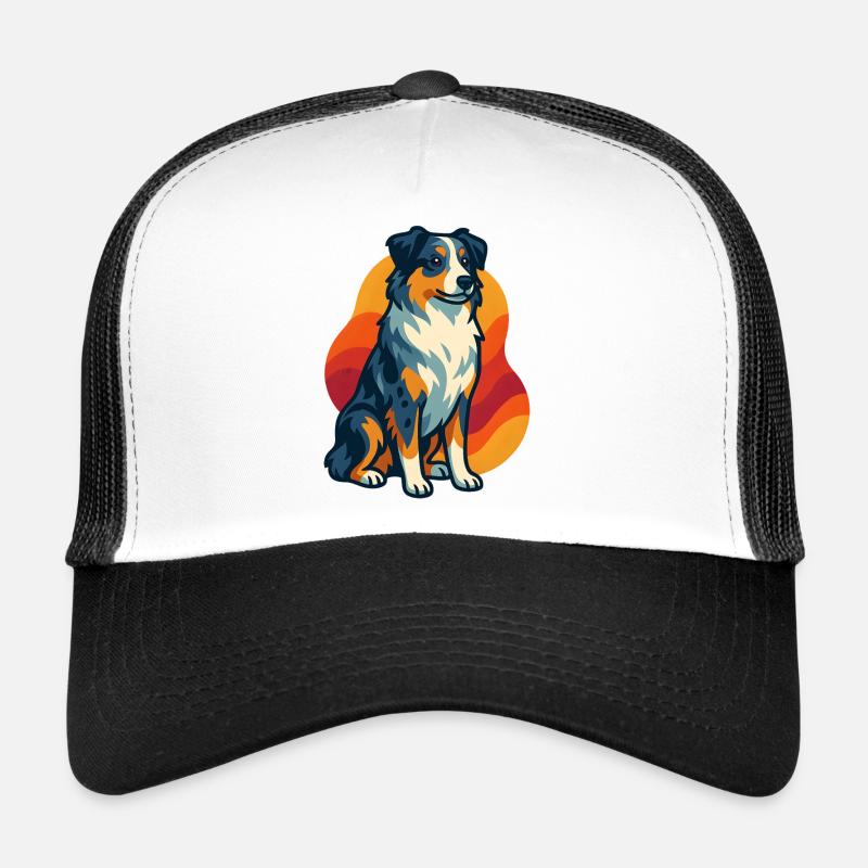 Sunset Australian Shepherd Hund Trucker Cap