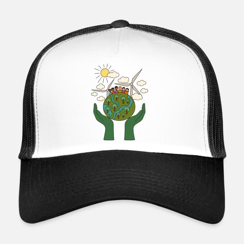 Grüne Energie in der Gemeinschaft - Trucker Cap - Weiß/Schwarz
