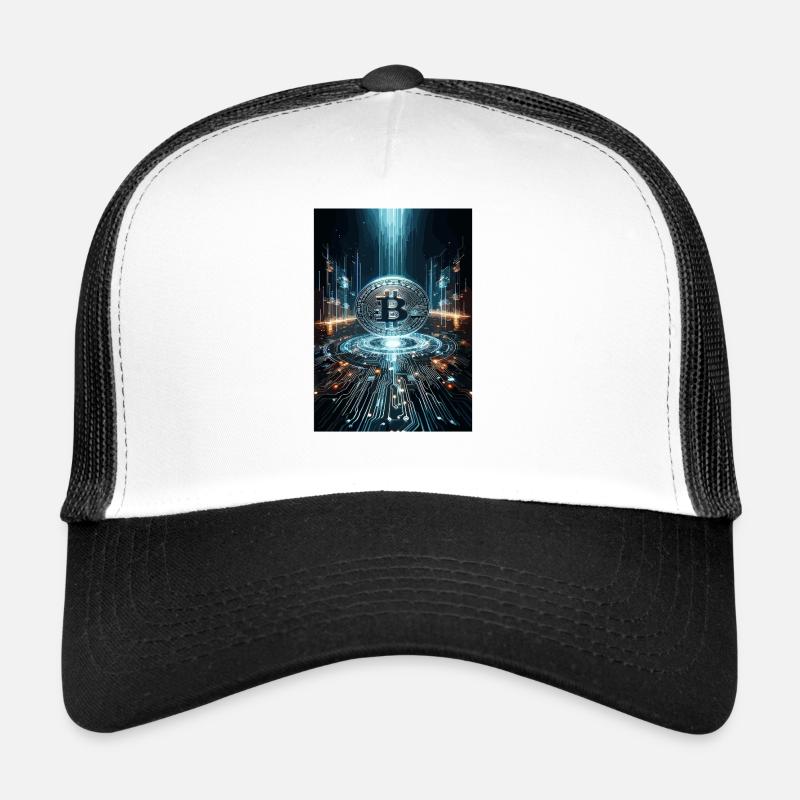 Cyber Bitcoin Vortex – Futuristic Design Trucker Cap
