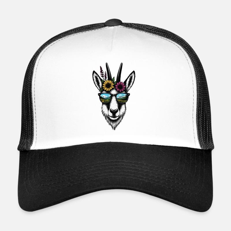Gams Illustration Mountains Summer Trucker Cap