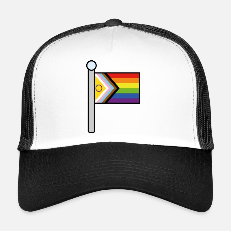 Inklusive Progress Pride Fahnenmast Trucker Cap