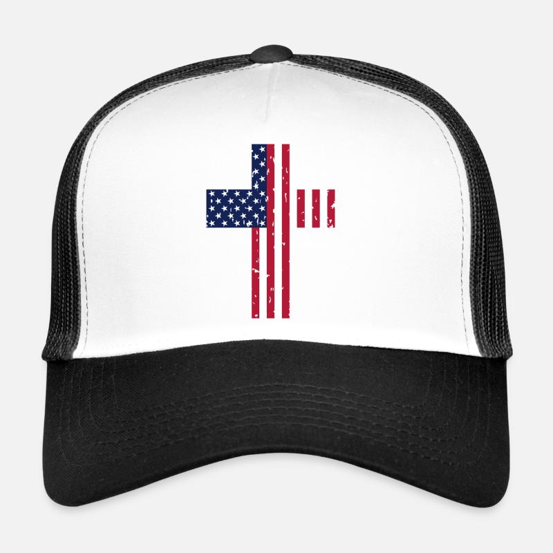 Drapeau de la Croix des États-Unis Casquette trucker 