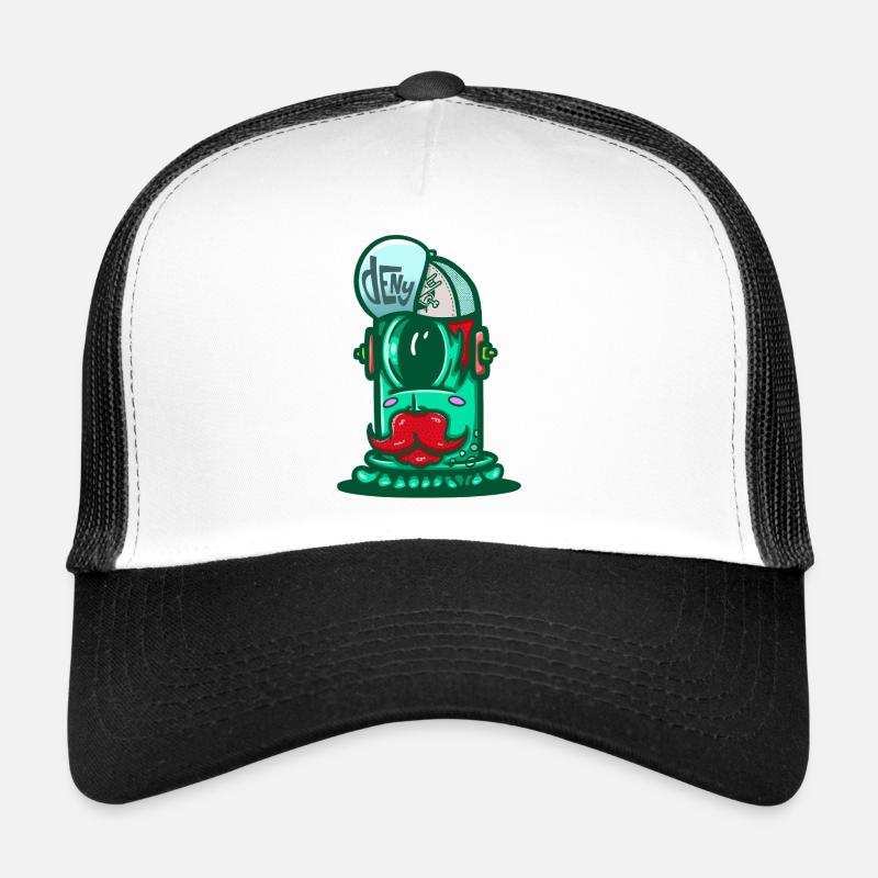 Green Space Helmet with Mustache Trucker Cap