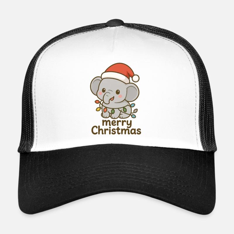 Un bébé éléphant célèbre Noël Casquette trucker 