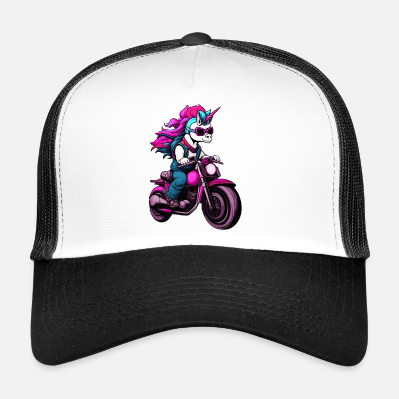 Motorcycle Unicorns Trucker Cap