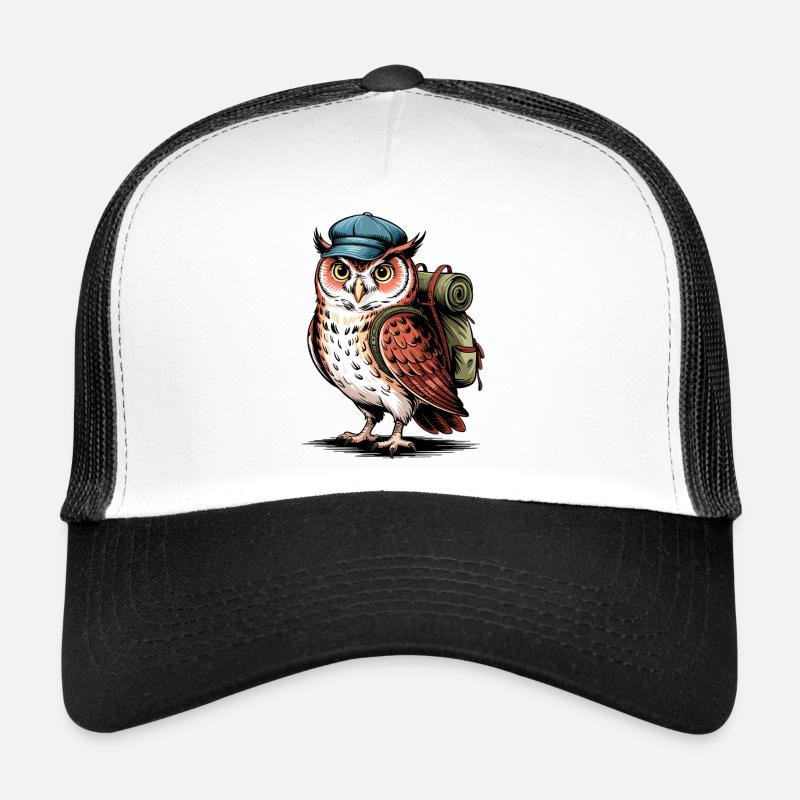 Hibou d’aventure avec sac à dos Casquette trucker 