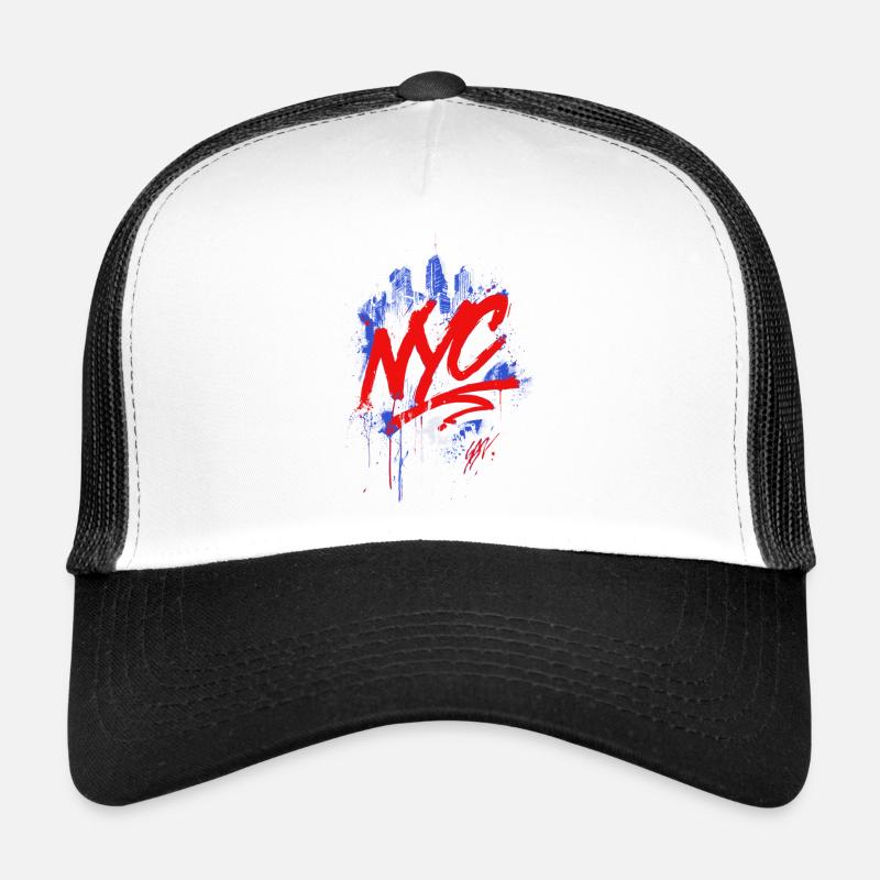 NYC Graffiti Skyline Splash Trucker Cap