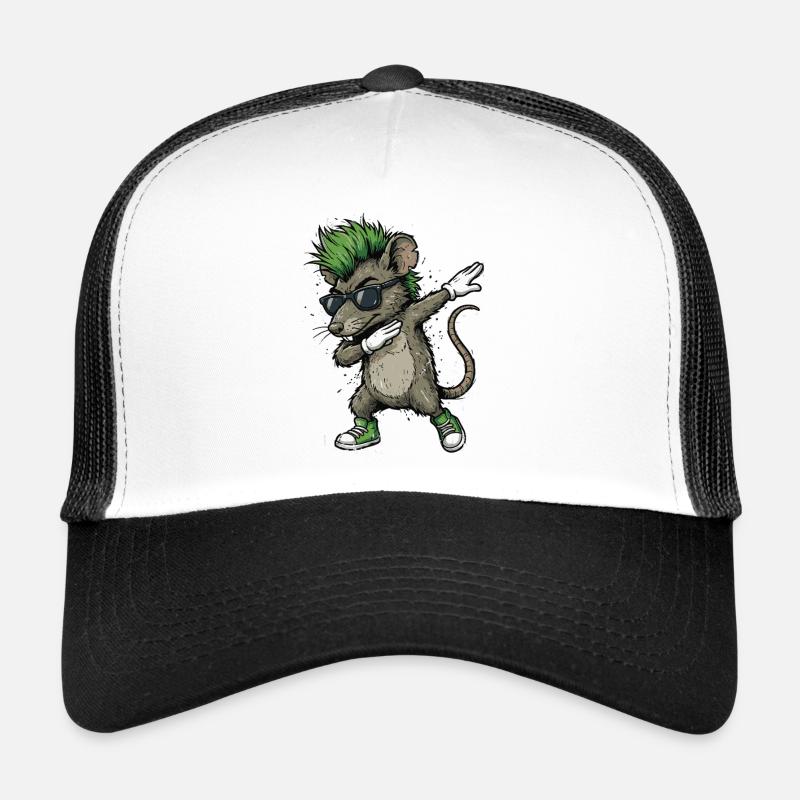Punk Dabbing Ratte Cartoon Trucker Cap