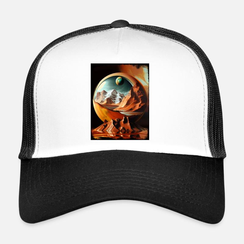 Paysage désertique du globe planétaire Casquette trucker 