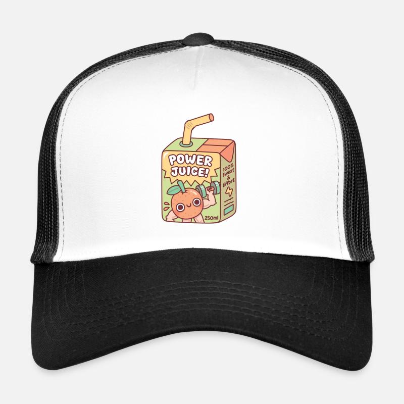 Drôles de trains orange avec haltères Power Juice Box Casquette trucker 