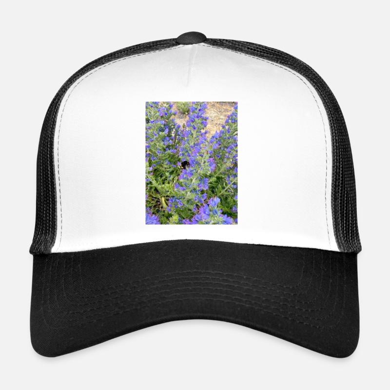 Lilac Blossoms Bee-Friendly Pattern Trucker Cap