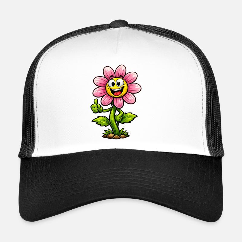 Funny Flower - Trucker Cap - Weiß/Schwarz
