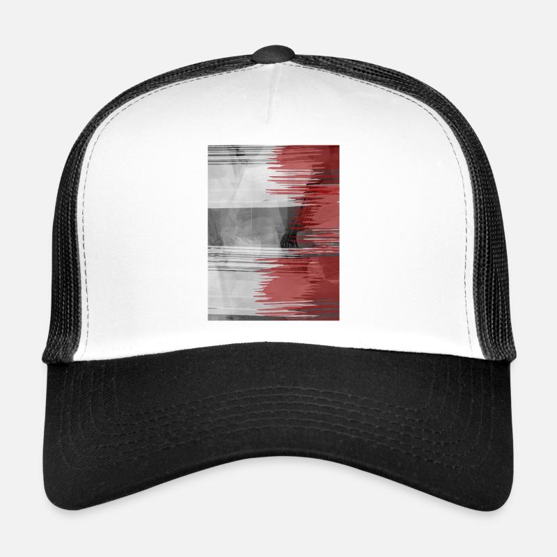 Roter Pinselstreifen auf Grauem Hintergrund Trucker Cap