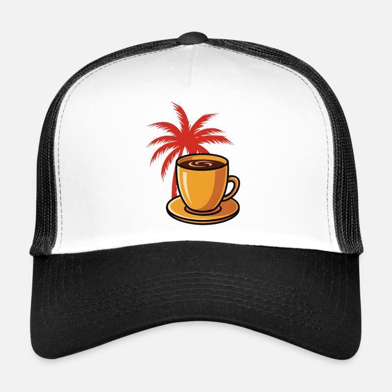 Tropical Coffee Palm Style Trucker Cap
