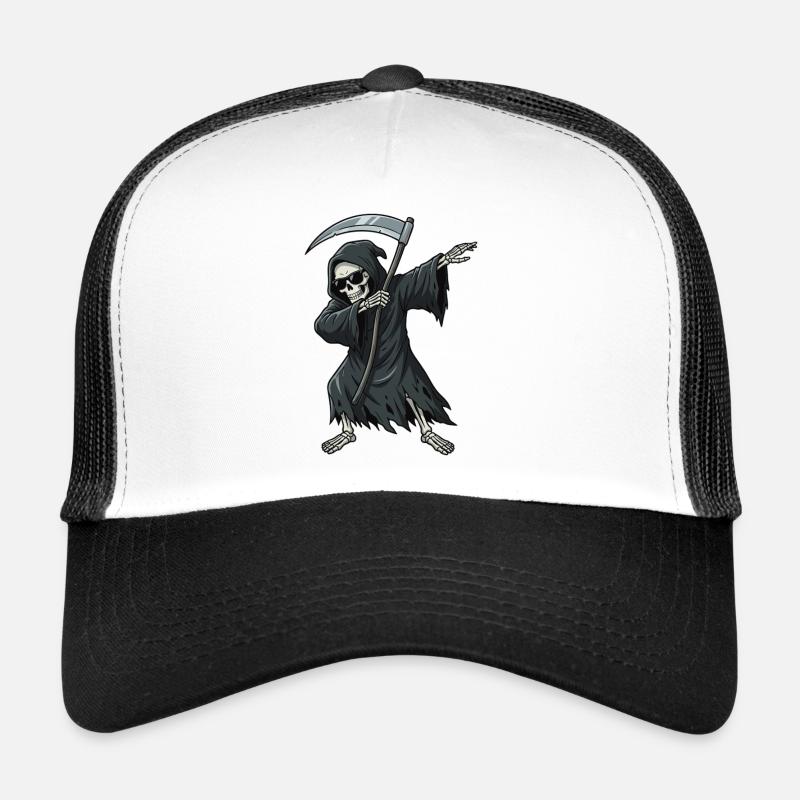 Dabbender Sensenmann – lustiges Skull Cartoon Trucker Cap