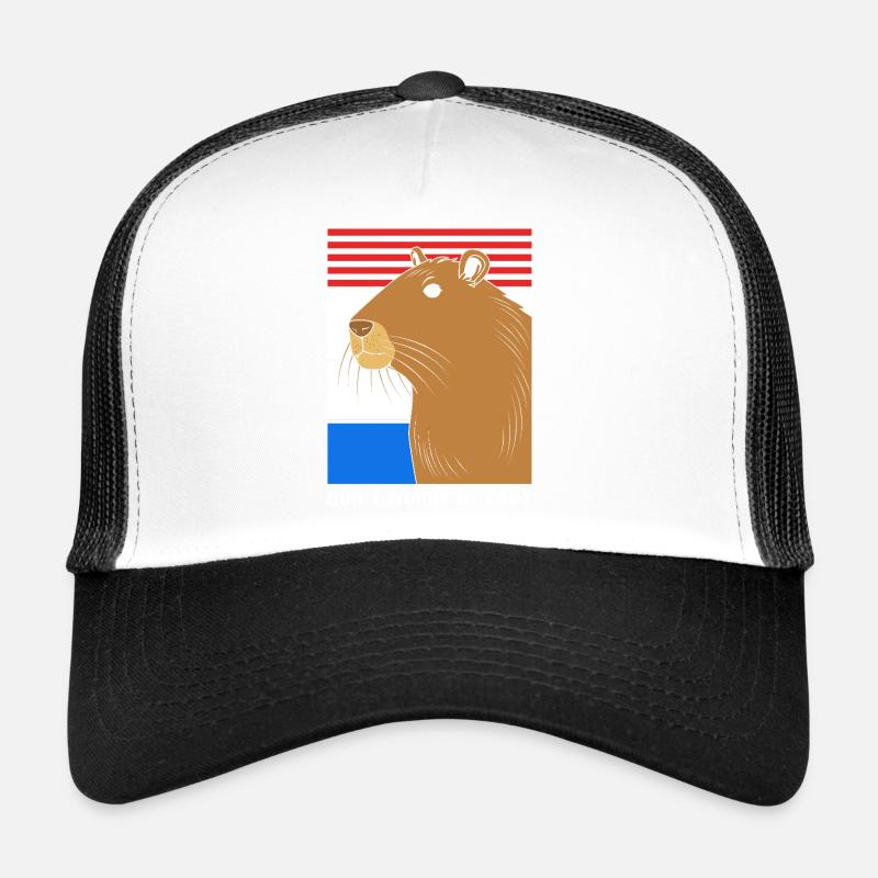 Dont Worry Be Capy Capybara Trucker Cap