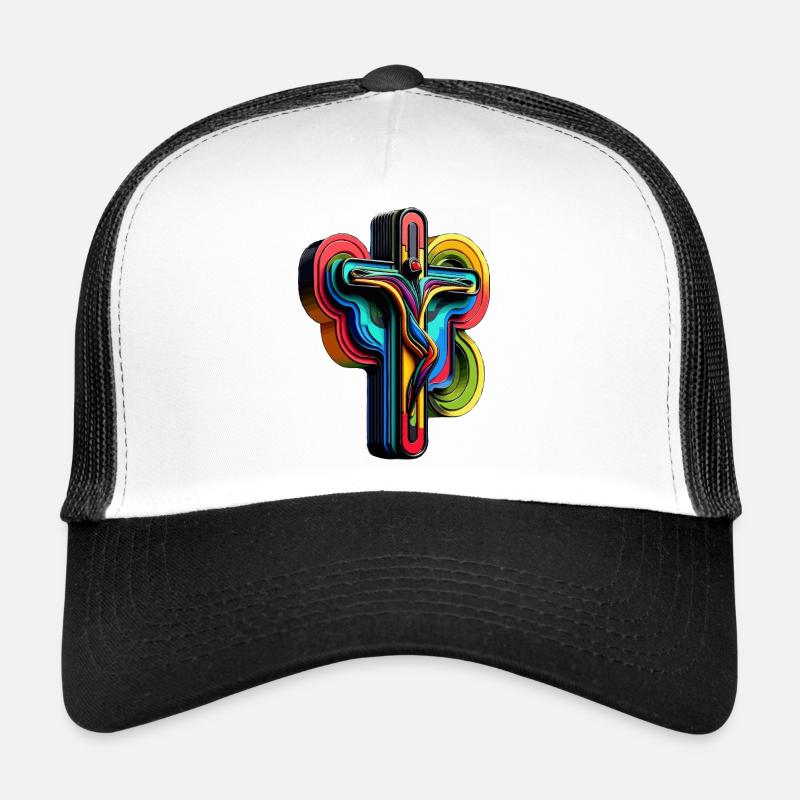 Pop Art Vibrant de la Croix Arc-en-ciel Casquette trucker 