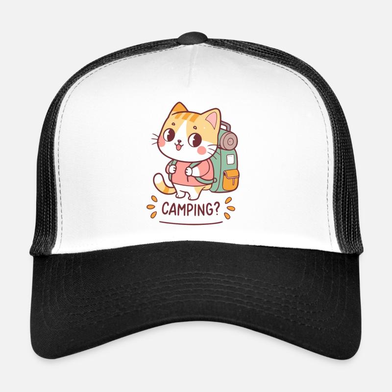 Chat Campeur Kawaii et Backpack Casquette trucker 