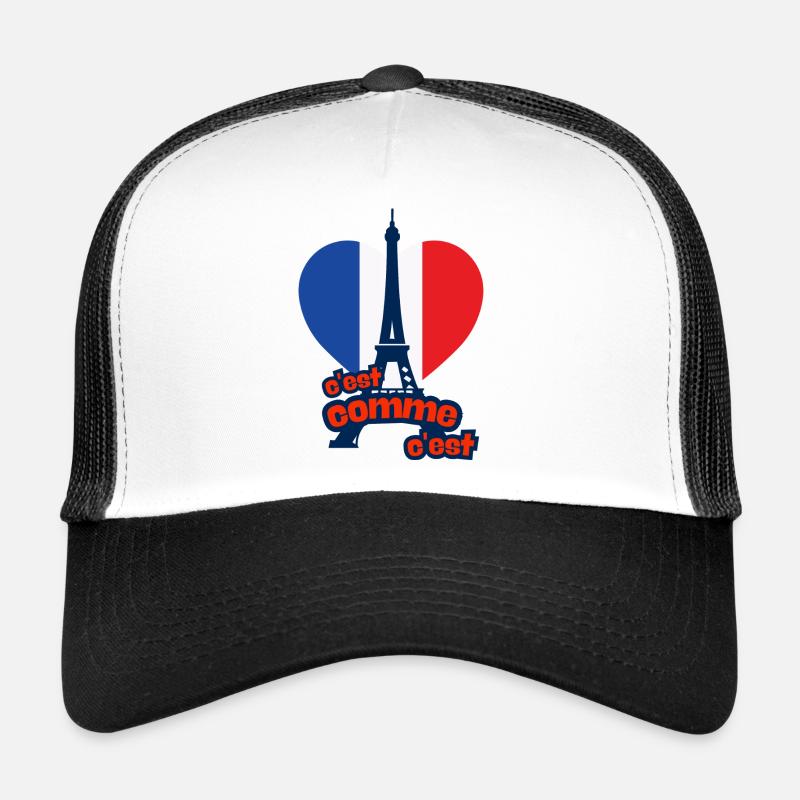 c'est as c'est – Frankreich - Trucker Cap - Weiß/Schwarz