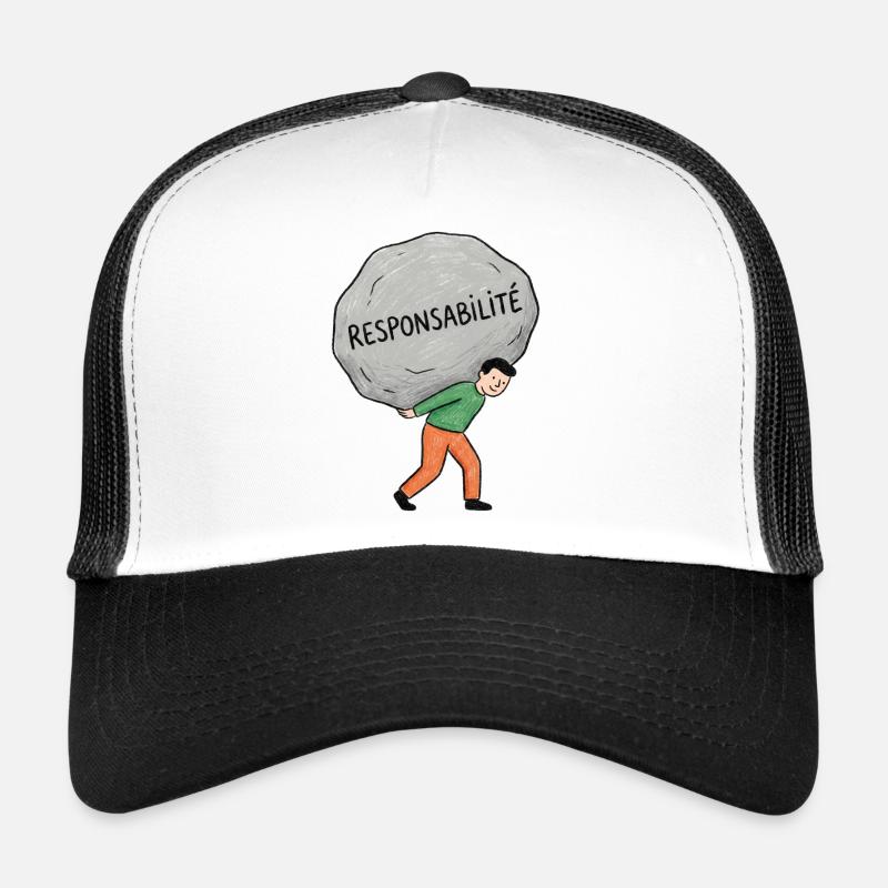 Porter la Responsabilité - Casquette trucker  - blanc/noir