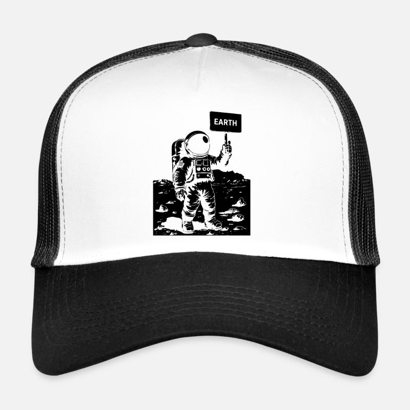 Astronaut on the moon holding a sign Trucker Cap